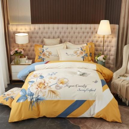 91家纺网 家纺一手货源 找家纺 （总）金纱玉纺 2022新款全棉13372大版印花四件套