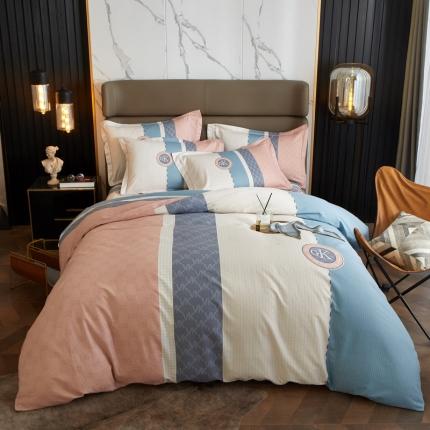 金纱玉纺 2022新款全棉13372大版印花四件套 帝诺-粉