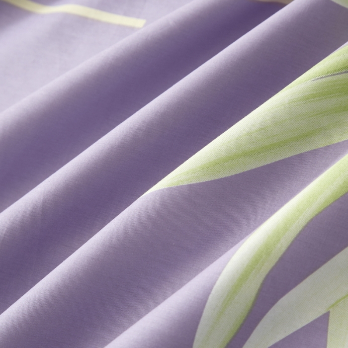 91家纺网 家纺一手货源 找家纺 金纱玉纺 2022新款全棉13372大版印花四件套 静怡-紫