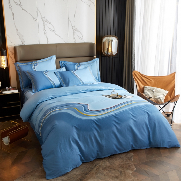 91家纺网 家纺一手货源 找家纺 金纱玉纺 2022新款全棉13372大版印花四件套 兰卡斯