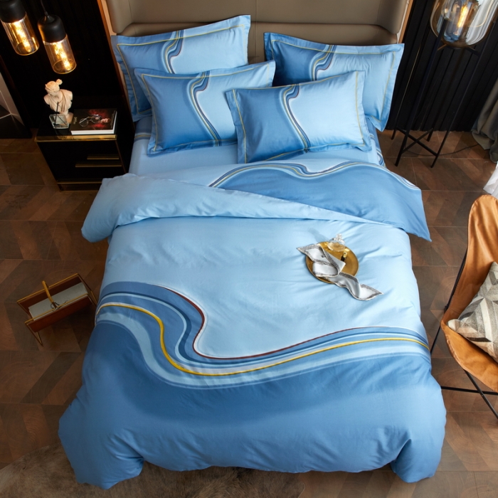 91家纺网 家纺一手货源 找家纺 金纱玉纺 2022新款全棉13372大版印花四件套 兰卡斯