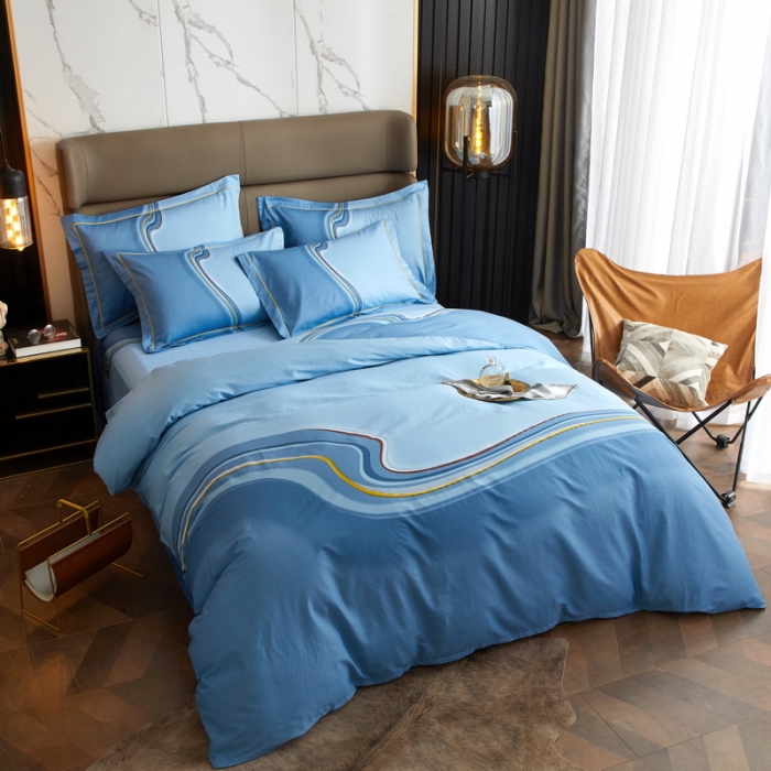 91家纺网 家纺一手货源 找家纺 金纱玉纺 2022新款全棉13372大版印花四件套 兰卡斯