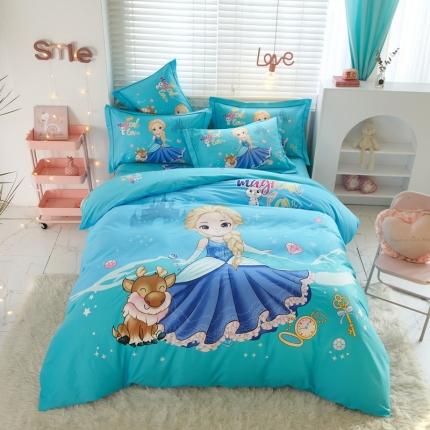 金纱玉纺 2022新款全棉13372大版印花四件套 莉莉公主