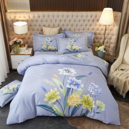 金纱玉纺 2022新款全棉13372大版印花四件套 漫山观花