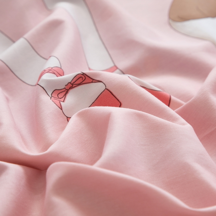 91家纺网 家纺一手货源 找家纺 金纱玉纺 2022新款全棉13372大版印花四件套 少女梦