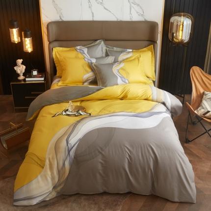 金纱玉纺 2022新款全棉13372大版印花四件套 生活情调