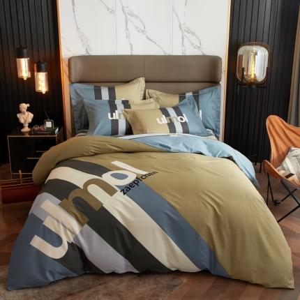 金纱玉纺 2022新款全棉13372大版印花四件套 苏黎世-咖