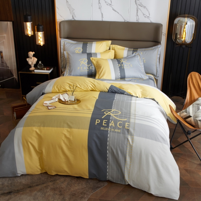 91家纺网 家纺一手货源 找家纺 金纱玉纺 2022新款全棉13372大版印花四件套 休闲主义