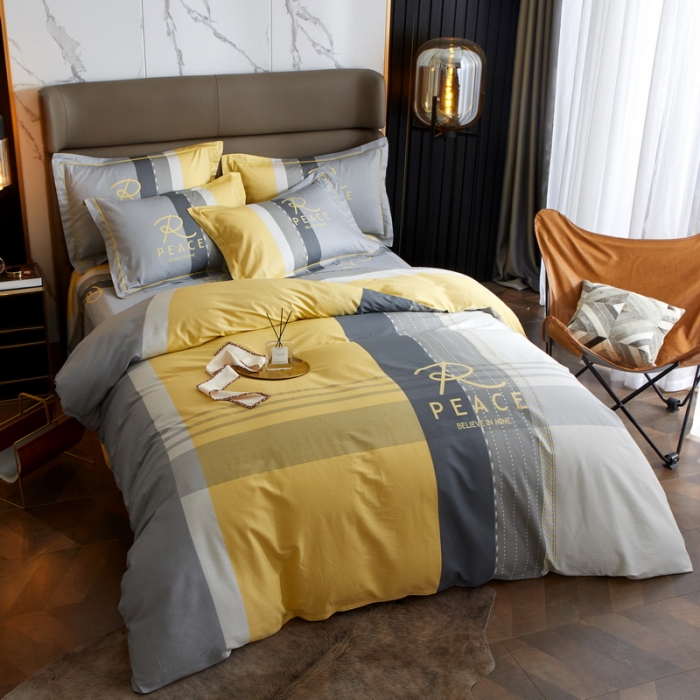 91家纺网 家纺一手货源 找家纺 金纱玉纺 2022新款全棉13372大版印花四件套 休闲主义