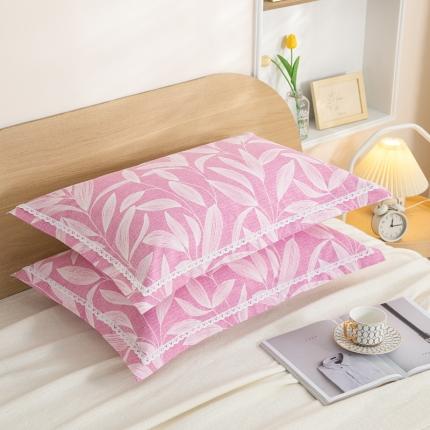 91家纺网 家纺一手货源 找家纺 杜先生 2023新款全棉花边亚麻枕套一对 花妃