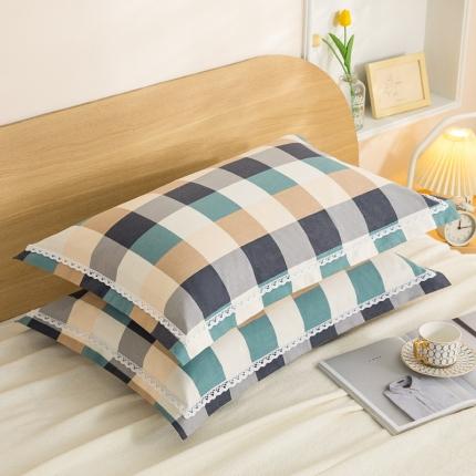 91家纺网 家纺一手货源 找家纺 （总）杜先生 2023新款全棉花边亚麻枕套一对