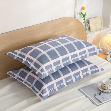 杜先生 2023新款全棉花边亚麻枕套一对 格调