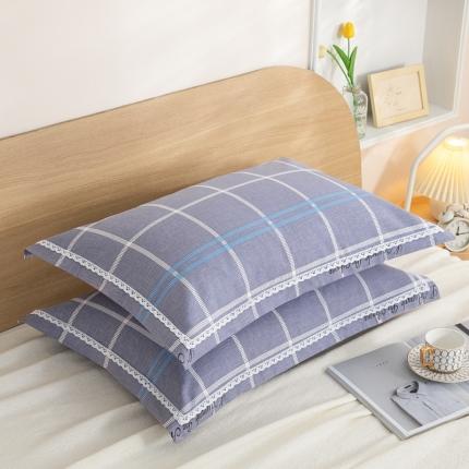 杜先生 2023新款全棉花边亚麻枕套一对 简爱