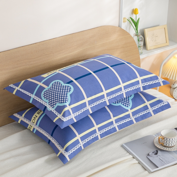 91家纺网 家纺一手货源 找家纺 杜先生 2023新款全棉花边亚麻枕套一对 简尚