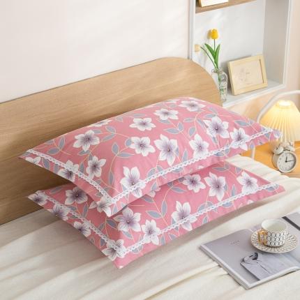 杜先生 2023新款全棉花边亚麻枕套一对 新秀