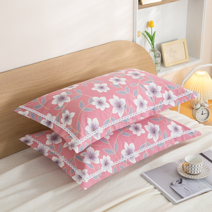 91家纺网 家纺一手货源 找家纺 杜先生 2023新款全棉花边亚麻枕套一对 新秀