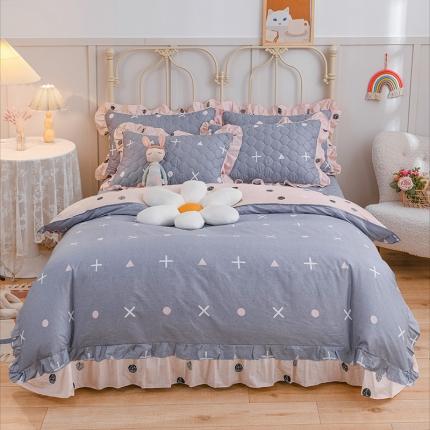 91家纺网 家纺一手货源 找家纺 （总）爱妮玖玖家纺 2022新款小蕾丝夹棉床盖四件套