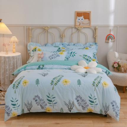 91家纺网 家纺一手货源 找家纺 （总）爱妮玖玖家纺 2022新款小蕾丝单层床笠四件套