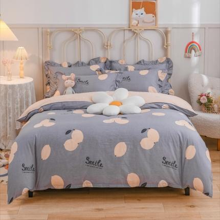 91家纺网 家纺一手货源 找家纺 （总）爱妮玖玖家纺 2022新款小蕾丝单层床笠四件套