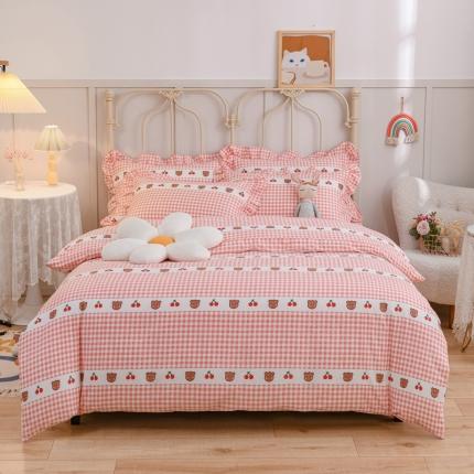 91家纺网 家纺一手货源 找家纺 （总）爱妮玖玖家纺 2022新款小蕾丝单层床笠四件套