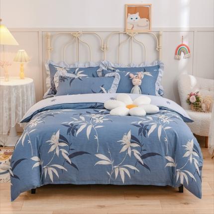 91家纺网 家纺一手货源 找家纺 （总）爱妮玖玖家纺 2022新款小蕾丝单层床笠四件套