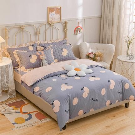 91家纺网 家纺一手货源 找家纺 （总）爱妮玖玖家纺 2022新款小蕾丝夹棉床笠四件套，