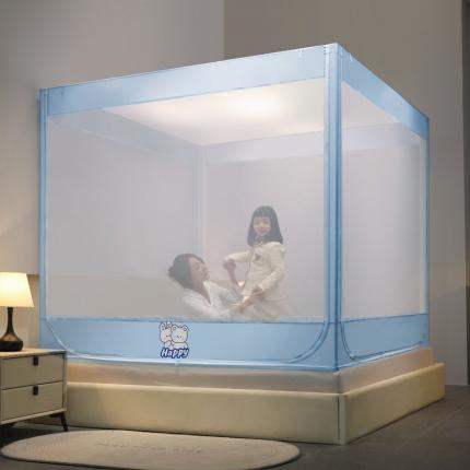 91家纺网 家纺一手货源 找家纺 总海虹蚊帐 8896款三开U型床笠式抗菌加密防摔蚊帐