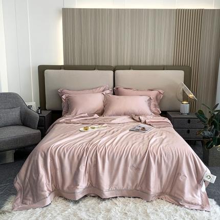 91家纺网 家纺一手货源 找家纺 娇逸家居 2022年新款天丝提花夏被贝壳系列 贝壳粉豆沙