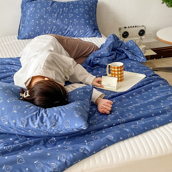 91家纺网 家纺一手货源 找家纺 寐眠 2022新款生态A类大豆针织棉夏被 冰冰熊