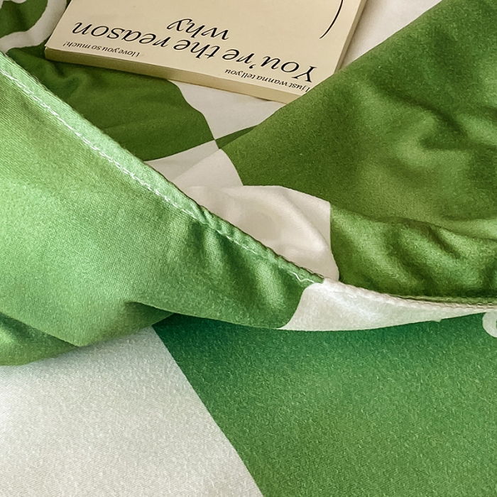 91家纺网 家纺一手货源 找家纺 寐眠 2022新款生态A类大豆针织棉夏被 苹果绿大格