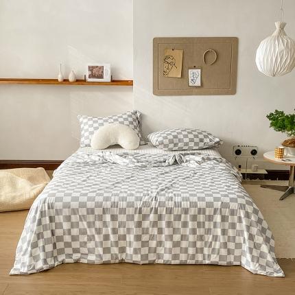 寐眠 2022新款生态A类大豆针织棉夏被 棋盘格灰