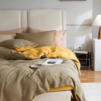 （总）寐眠2022新款A类水洗棉提花千鸟格四件套