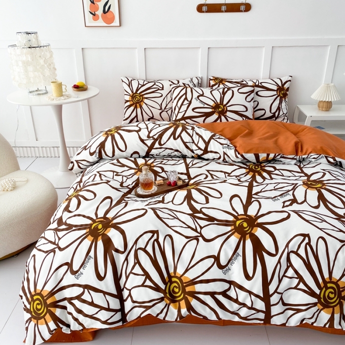 91家纺网 家纺一手货源 找家纺 优彩 2022新款花卉系列莫奈花园系列被套 莫奈-咖