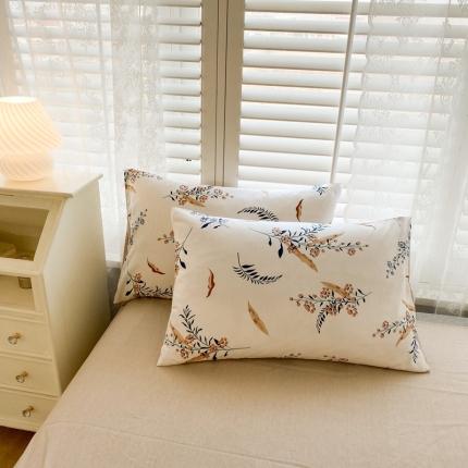 91家纺网 家纺一手货源 找家纺 优彩 2022新款时尚花卉系列单枕套48*74红豆