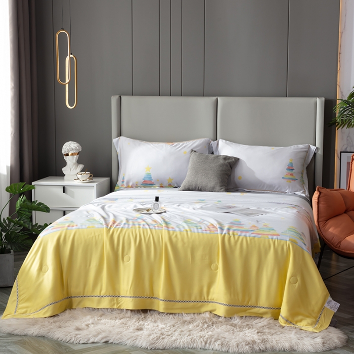 91家纺网 家纺一手货源 找家纺 娇逸家居 2022新款40天丝莫代尔镂空款夏凉被 快乐时光