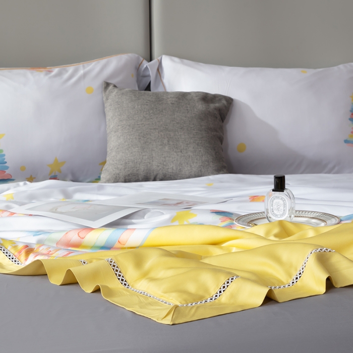 91家纺网 家纺一手货源 找家纺 娇逸家居 2022新款40天丝莫代尔镂空款夏凉被 快乐时光