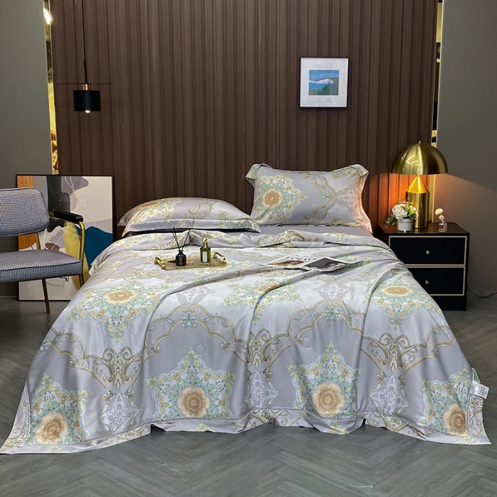 91家纺网 家纺一手货源 找家纺 娇逸家居 2022新款40天丝莫代尔镂空款夏凉被 米莱