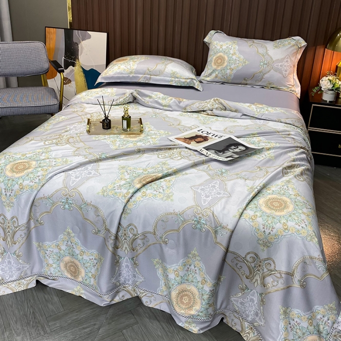 91家纺网 家纺一手货源 找家纺 娇逸家居 2022新款40天丝莫代尔镂空款夏凉被 米莱