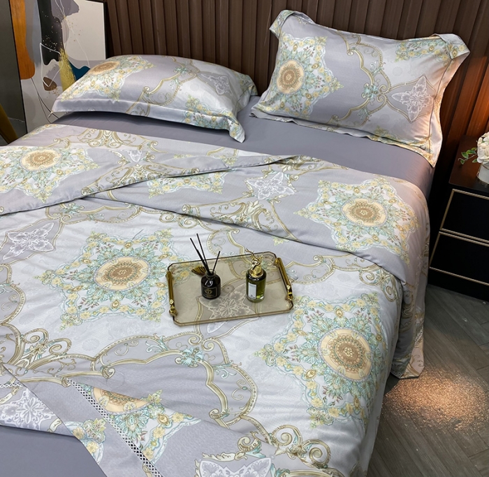 91家纺网 家纺一手货源 找家纺 娇逸家居 2022新款40天丝莫代尔镂空款夏凉被 米莱