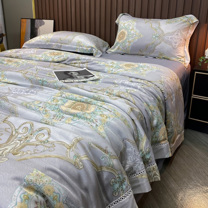 91家纺网 家纺一手货源 找家纺 娇逸家居 2022新款40天丝莫代尔镂空款夏凉被 米莱