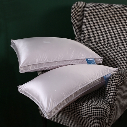 91家纺网 家纺一手货源 找家纺 2022奢享莫代尔提花仪征羽丝绒枕头成人护颈单人枕芯软枕