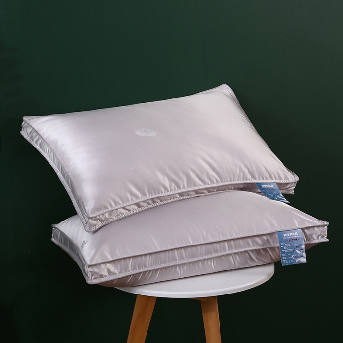 91家纺网 家纺一手货源 找家纺 2022奢享莫代尔提花仪征羽丝绒枕头成人护颈单人枕芯软枕