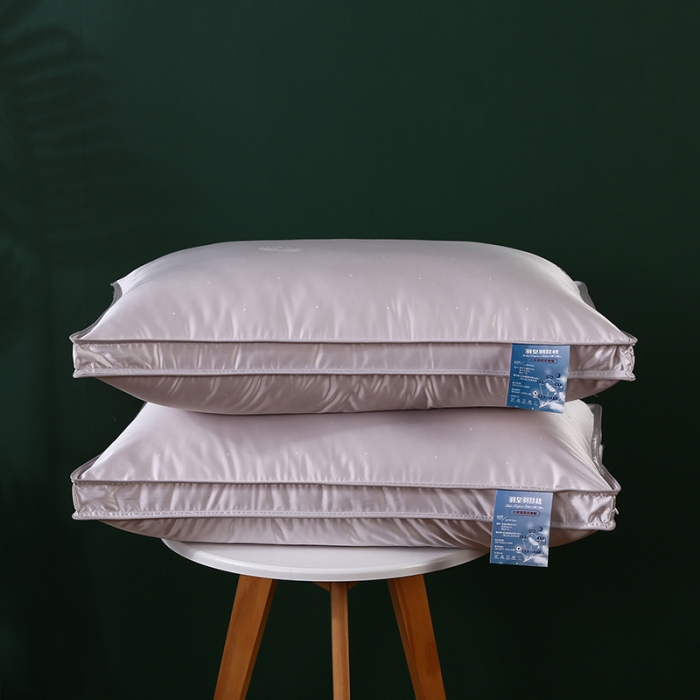 91家纺网 家纺一手货源 找家纺 2022奢享莫代尔提花仪征羽丝绒枕头成人护颈单人枕芯软枕