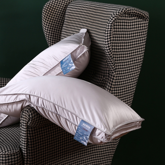 91家纺网 家纺一手货源 找家纺 2022奢享莫代尔提花仪征羽丝绒枕头成人护颈单人枕芯软枕