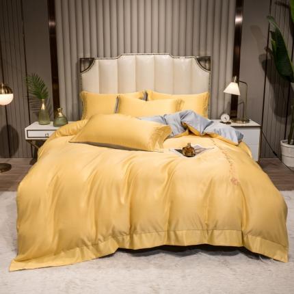 91家纺网 家纺一手货源 找家纺 （总）骏腾 2023水洗冰丝刺绣四件套水洗真丝三件套天丝床笠