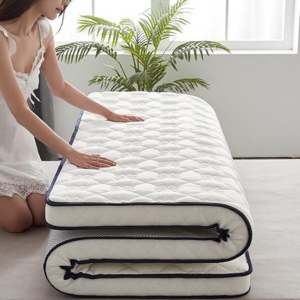依诺床垫 2022新款立体单边乳胶海绵床垫6~9cm 白色罗兰