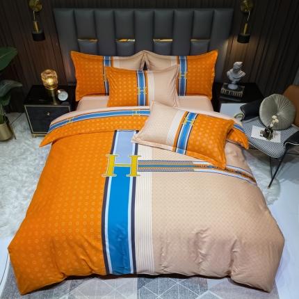 91家纺网 家纺一手货源 找家纺 （总）金爱家 2023新款全棉13372简约条格四件套