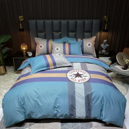 91家纺网 家纺一手货源 找家纺 （总）金爱家 2023新款全棉13372简约条格四件套