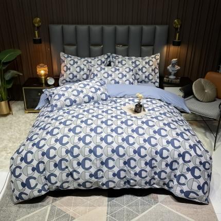 91家纺网 家纺一手货源 找家纺 （总）金爱家 2023新款全棉13372简约条格四件套