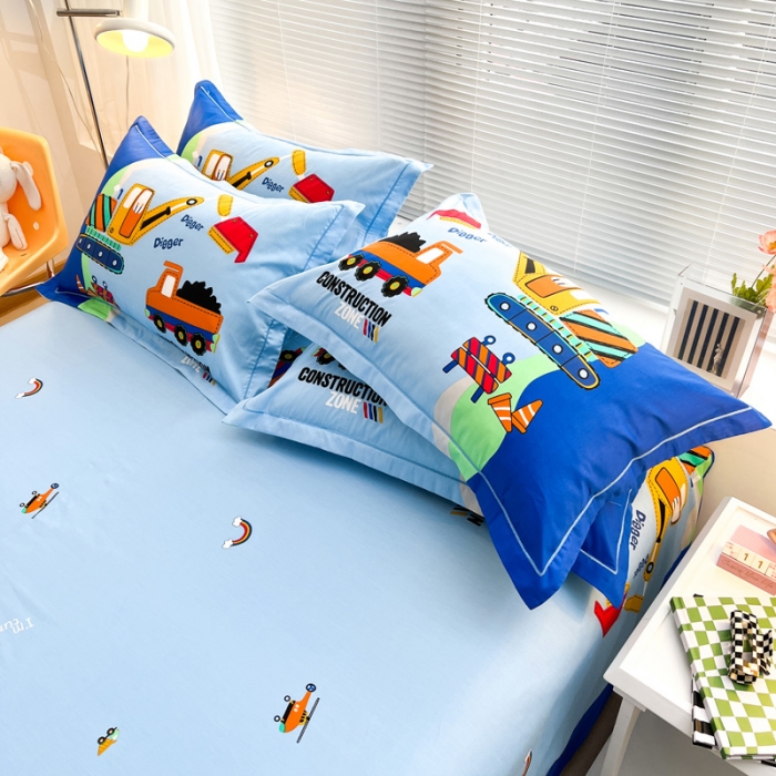 91家纺网 家纺一手货源 找家纺 金爱家 2023新款大版纯棉卡通四件套 城市男孩